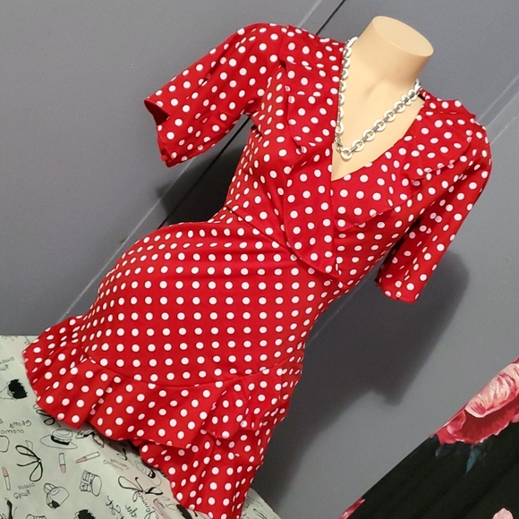 Stunning Imported Polka Dot Mini Dress - Picture 3 of 8